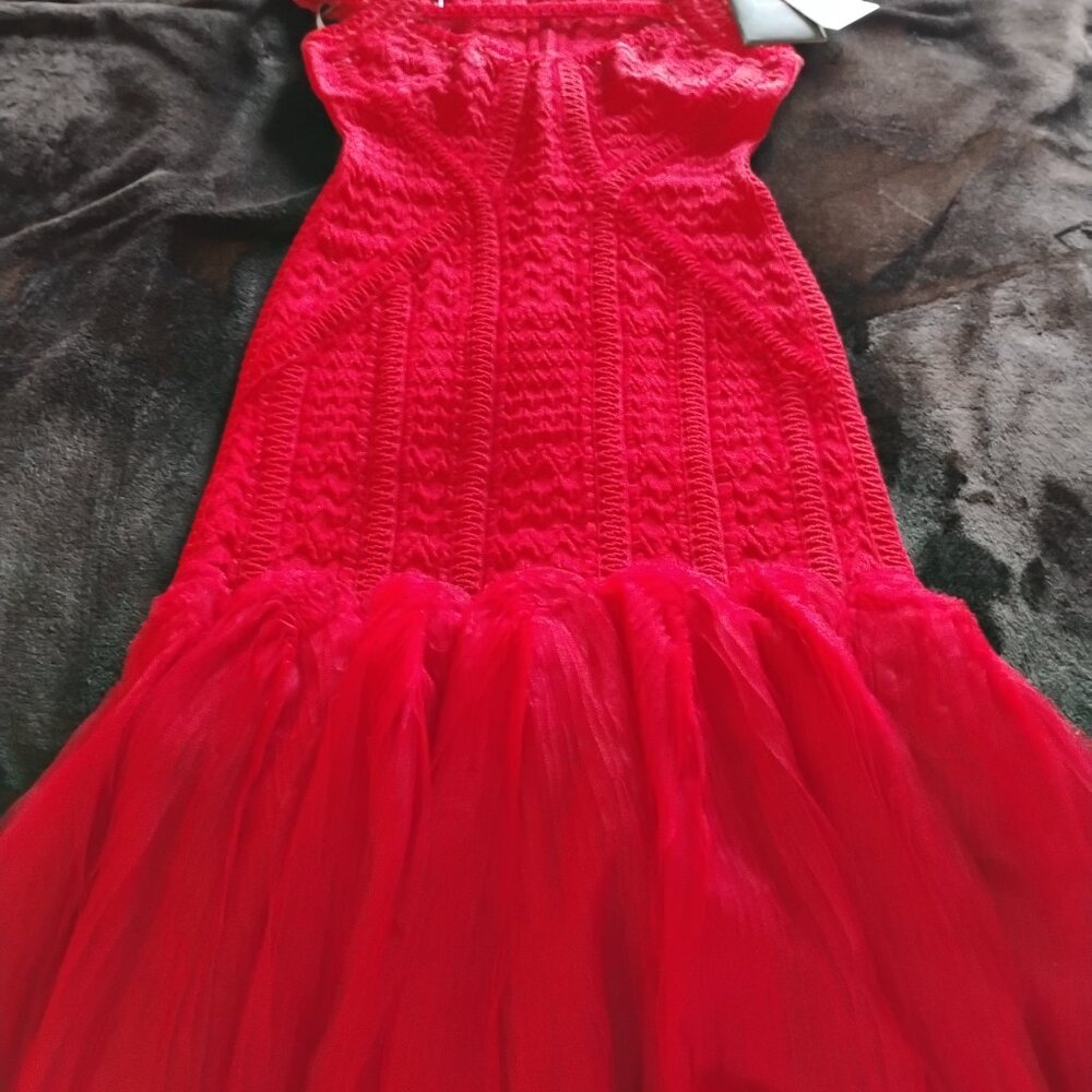 Couture Herve leger gorgeous red dress w tags. This dress was $1,640.